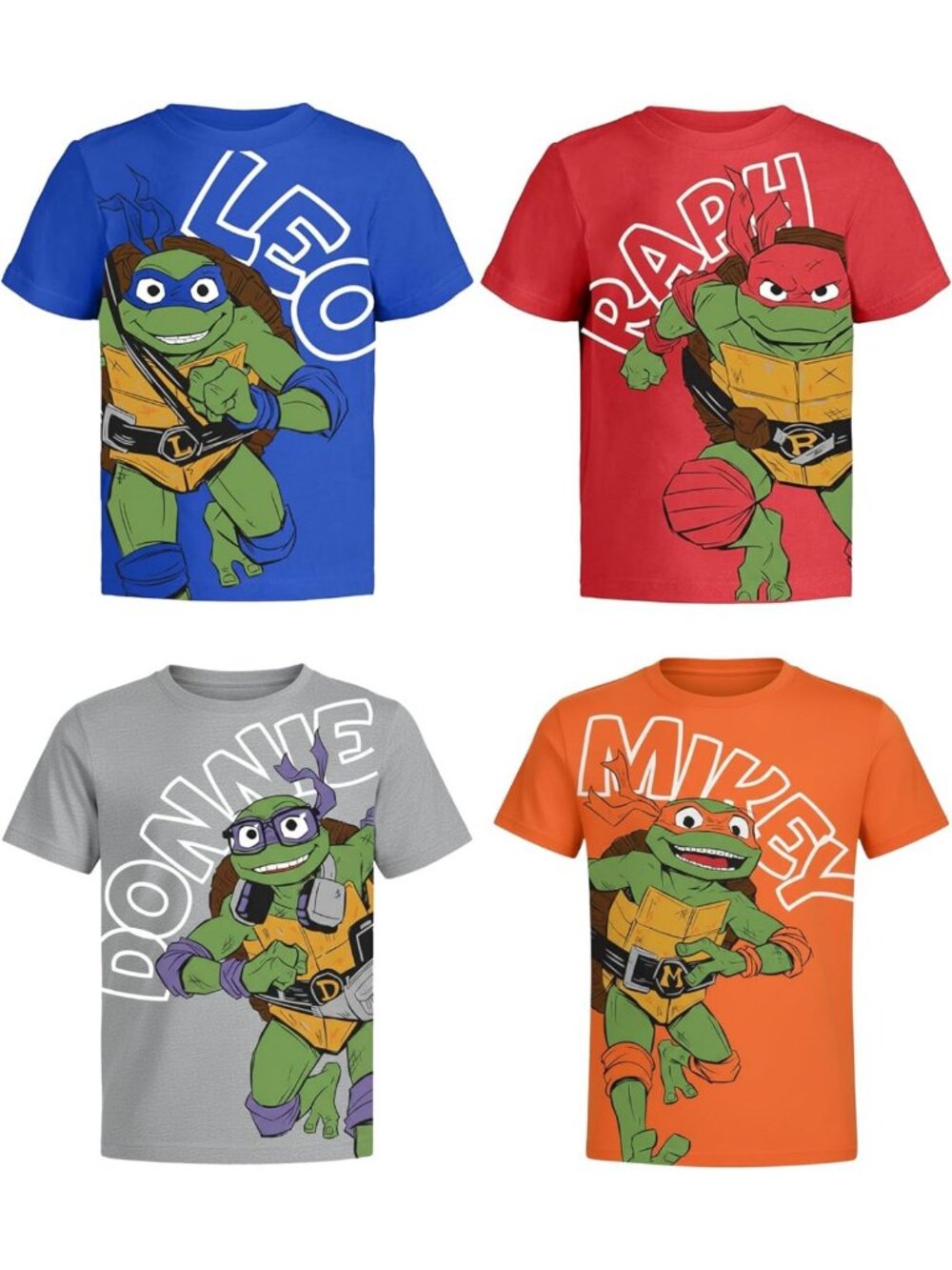 TMNT Toddler T-Shirt Set - Michelangelo, Leonardo, Raphael, Donatello Costume